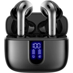 Wireless Earbuds 60H Battery LED Display Waterproof Mic Touch Control Bass